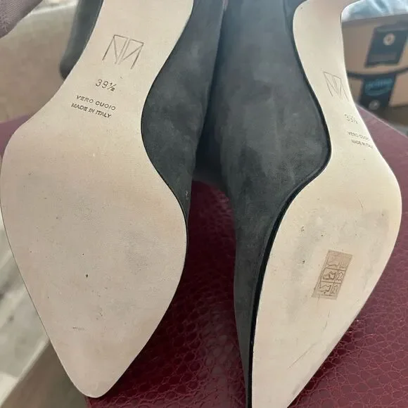 Tamara Mellon Grey Micro Suede Napa Leather Mid-Calf Heeled Boots – 39.5 NWT - Picture 6 of 6